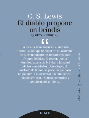 cover image of El diablo propone un brindis